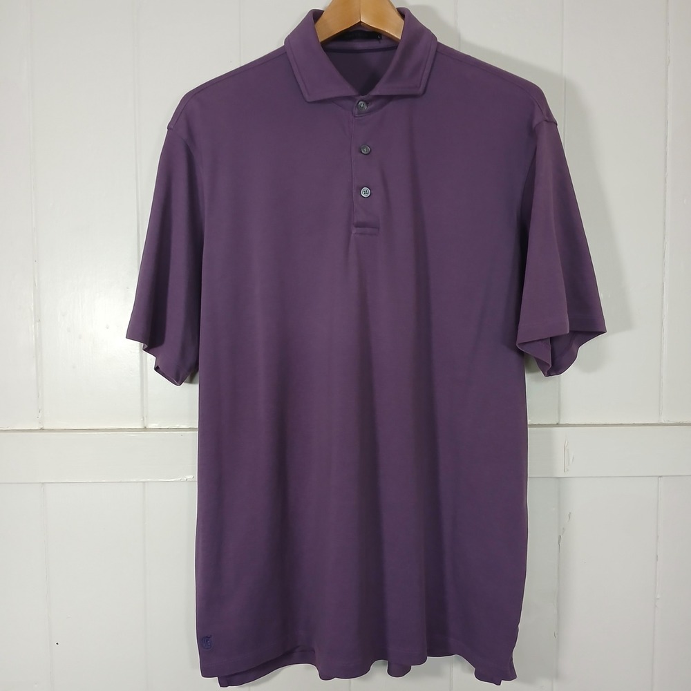 Greyson Brrr Performance Polo Shirt Mens Large Purple Short Sleeve Golf ZZ‎